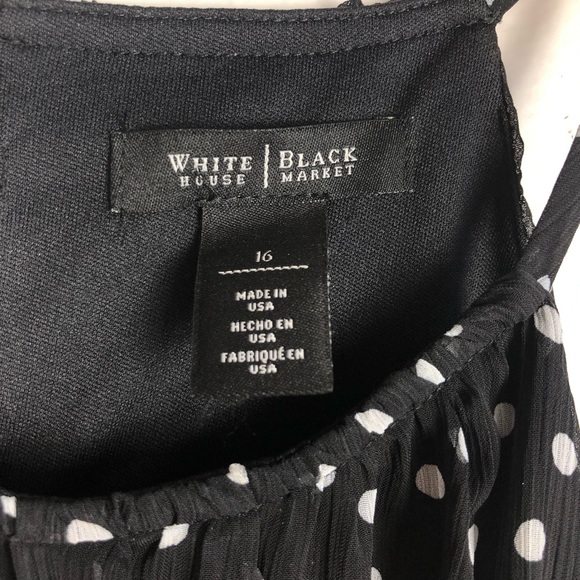 WHBM High Low Polka Dot Black Dress Size 16 - Picture 7 of 8